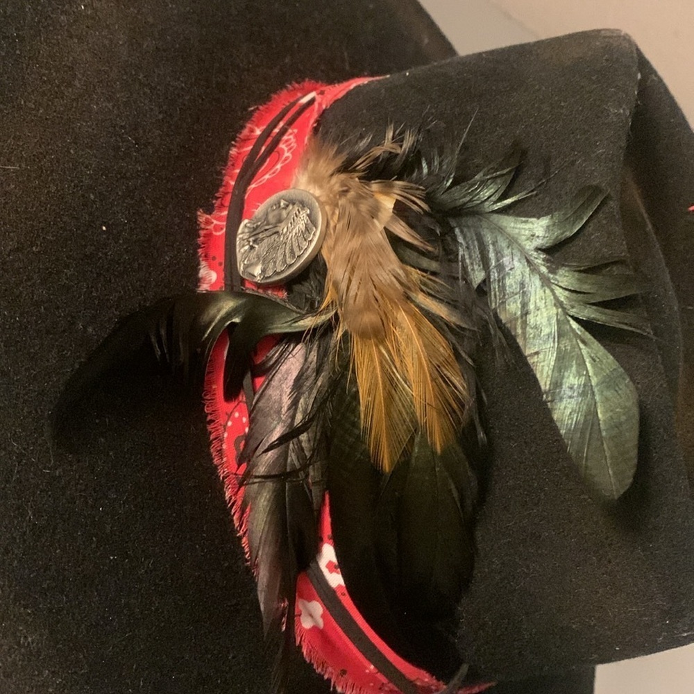 Free people fairy feather tale felt  grand central hat co new with tags - Picture 9 of 15